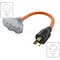 Ac Works Power Strip Cord, STW, 6-15/20R, L6-30P, 1.5 ft., Orange L630W620-018 - alternate 4